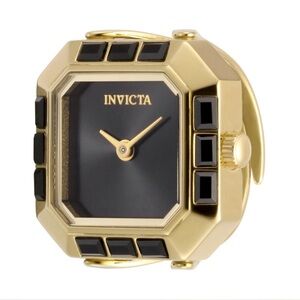 Invicta Gold and Black Geometric Ring Watch